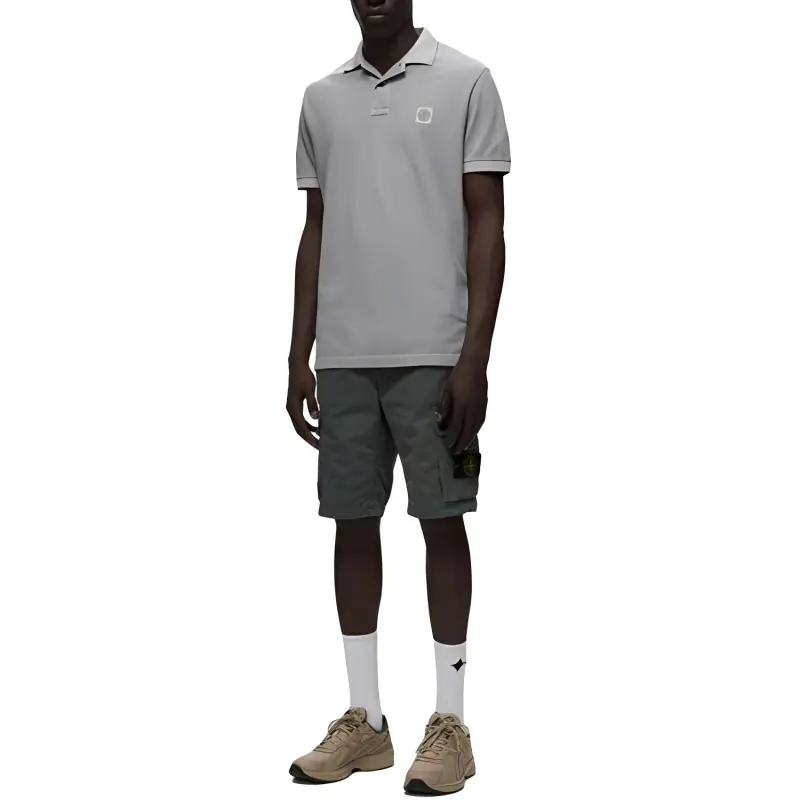 STONE ISLAND Logo Patch Short Sleeved Polo Shirt-2