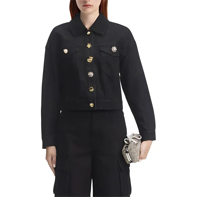 Self portrait Crystal embellished Denim Jacket-1