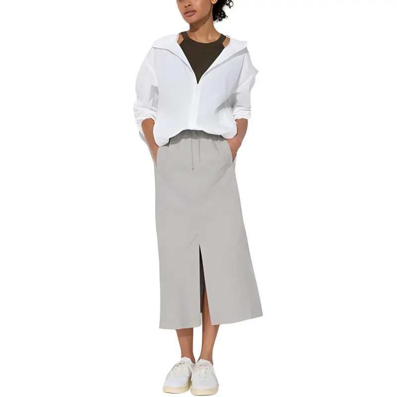 UNIQLO Casual Long Skirt Women's Light Gray-2