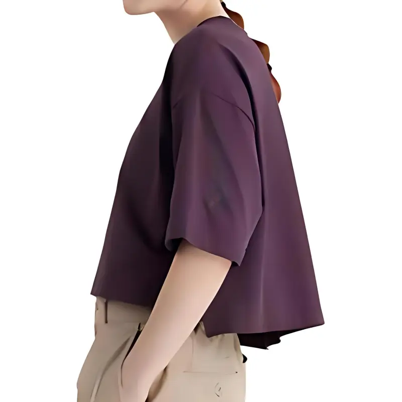 New Balance Drop Shoulder Sleeve T Shirt Women's Plum Brown-2