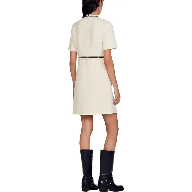 Sandro Nava Tweed Short-sleeve Minidress-2