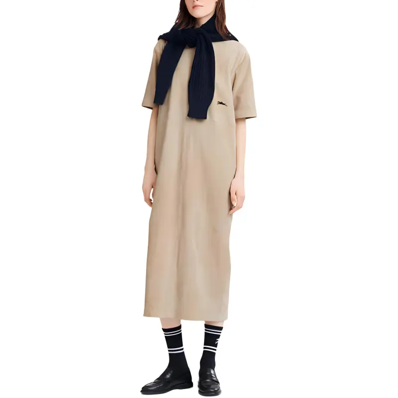 LONGCHAMP Short-Sleeved Dresses Women's Beige-1