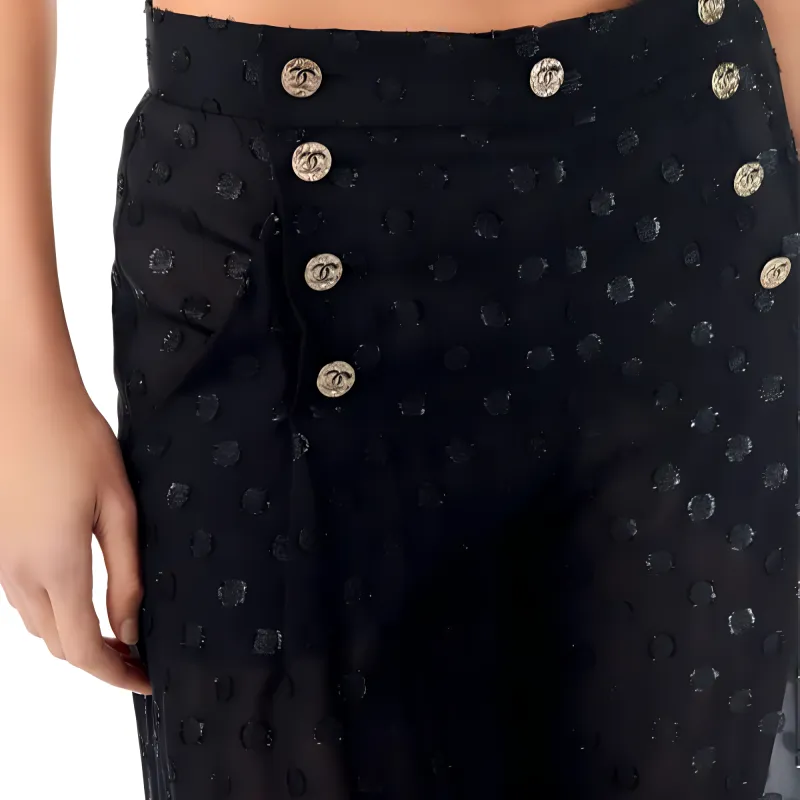 CHANEL Casual Pants Women's Black-3