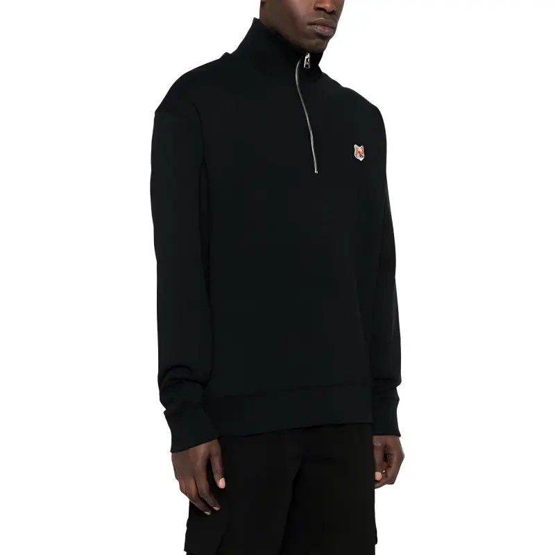 Maison Kitsune Fox Head Embroidered Zip Detailed Sweatshirt-3