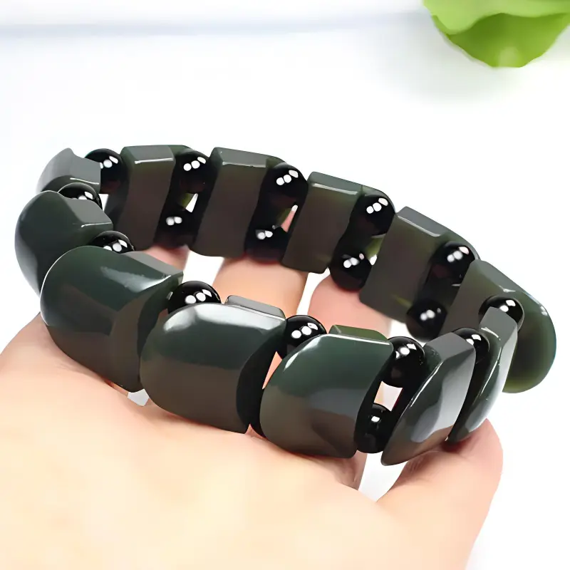 Cuizu Bracelets Green Jade Men's-4