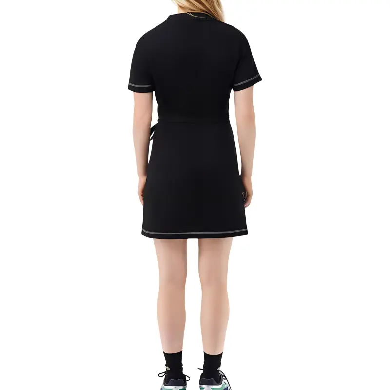 LACOSTE Short Sleeved Dresses Women's Black-2