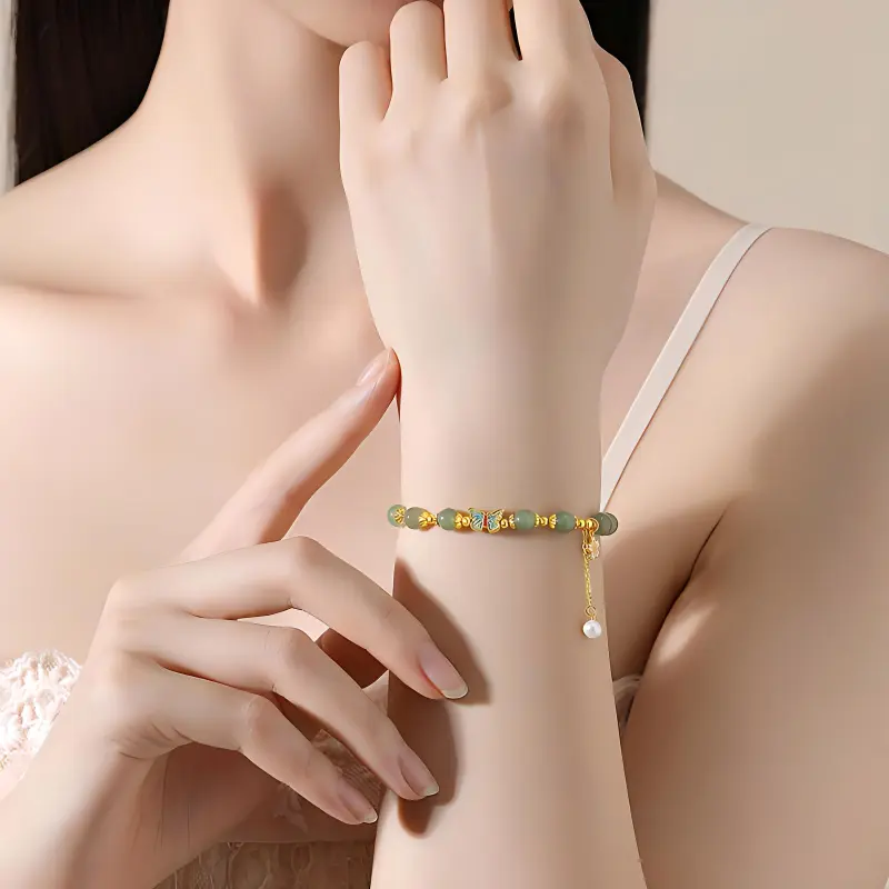 CHINA GOLD Bracelets White Jade/Pale Greenish White Jade Women's-4
