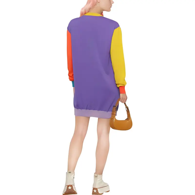 MOSCHINO Logo-print Colour-block T-shirt Dress-2