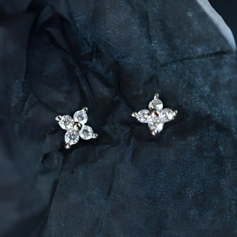A CONG Studio 925 Sterling Silver Stud Earrings Women's-2