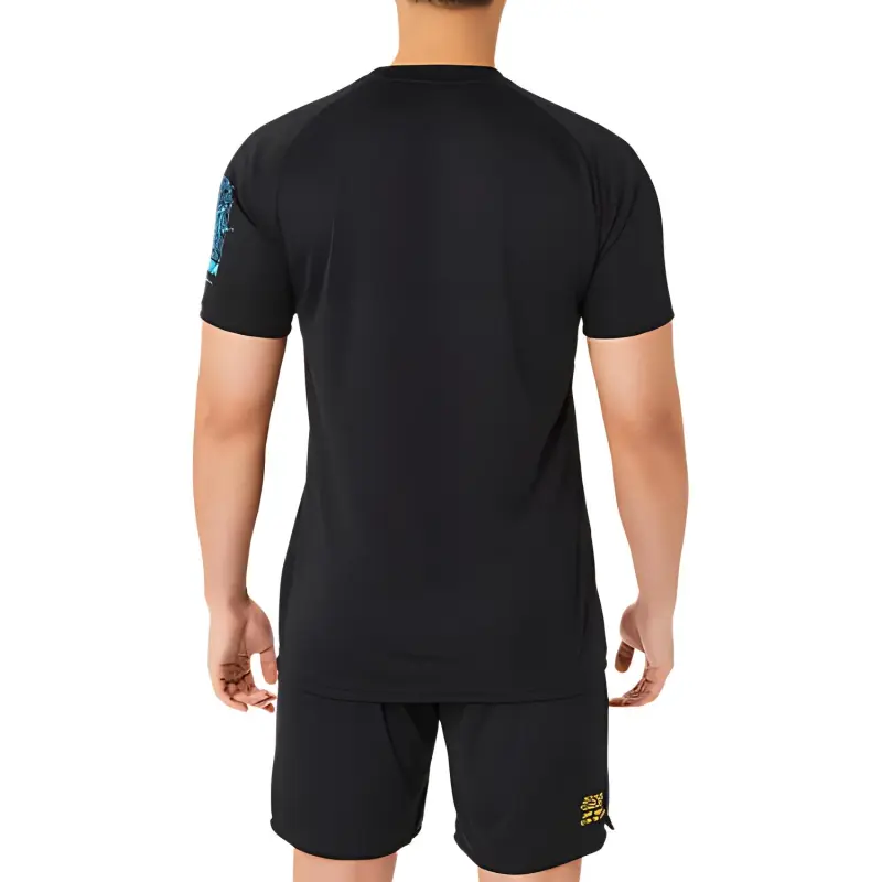 Asics T Shirt Men's Performance Black/Aqua Green-0