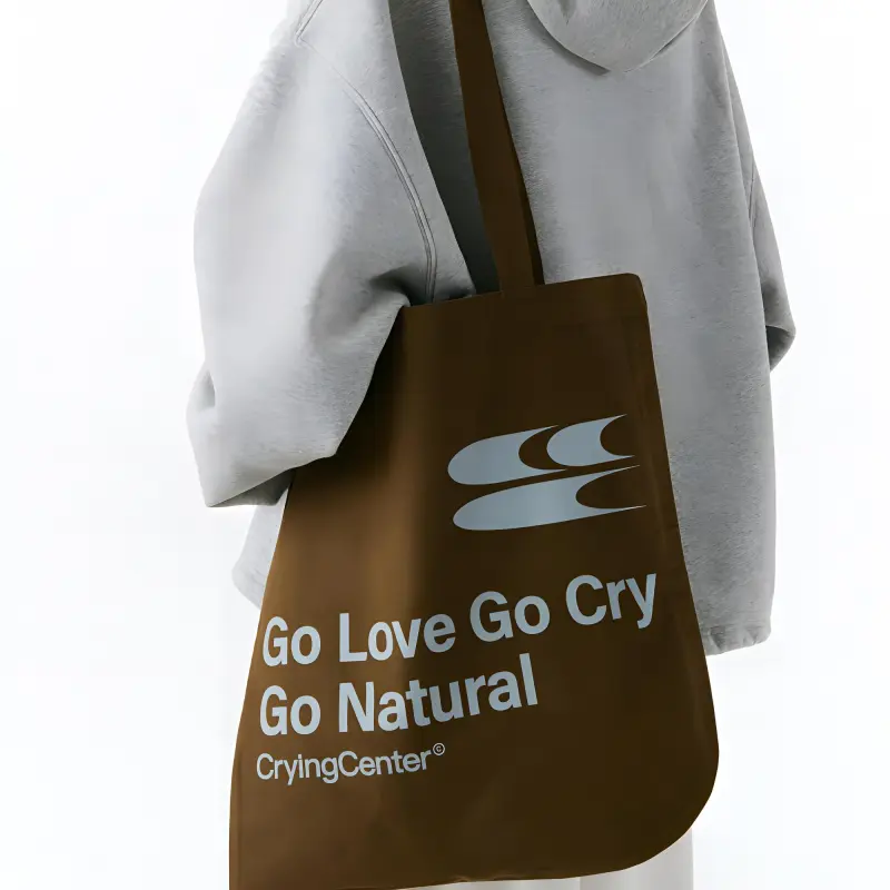 Crying Center Fabric Shoulder Bag Regular Unisex Multicolor-9