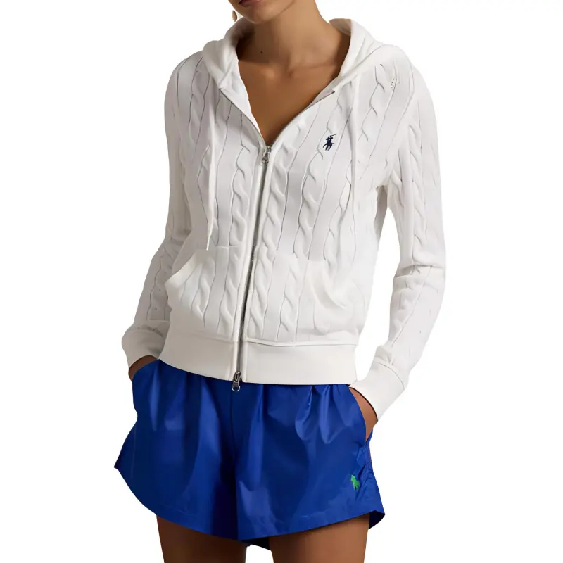 Polo Ralph Lauren Long Sleeve Full Zip Hoodie 'White'-1