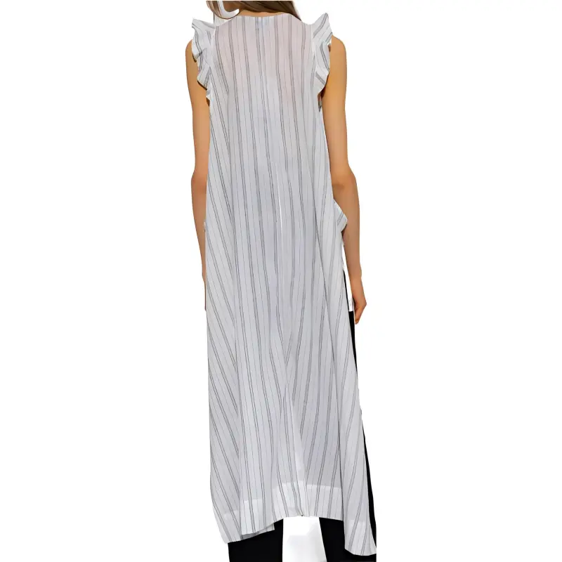 GANNI Sleeveless Dresses Women's White Gray-2