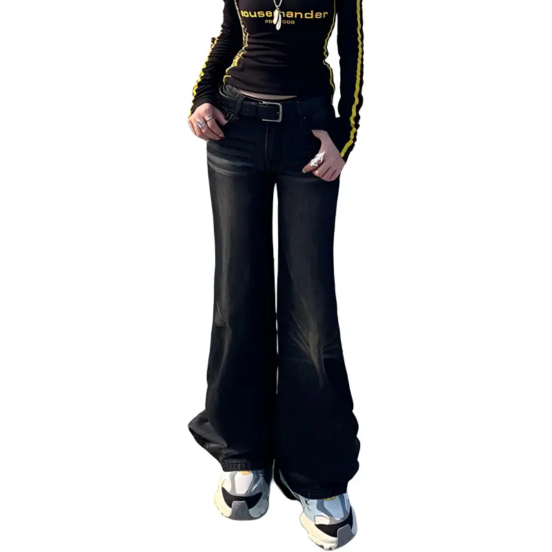 ZNZX FW24 Jeans Women's Black Gray-2