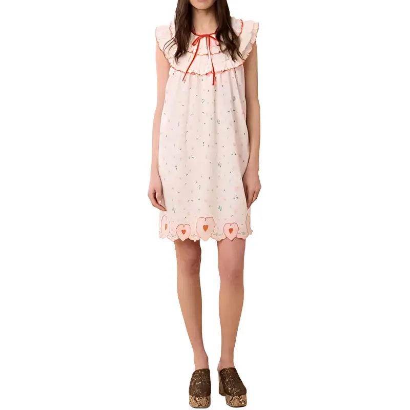 MANOUSH Sainte Valentine Babydoll Dress Sleeveless Dress Women's Pink-2