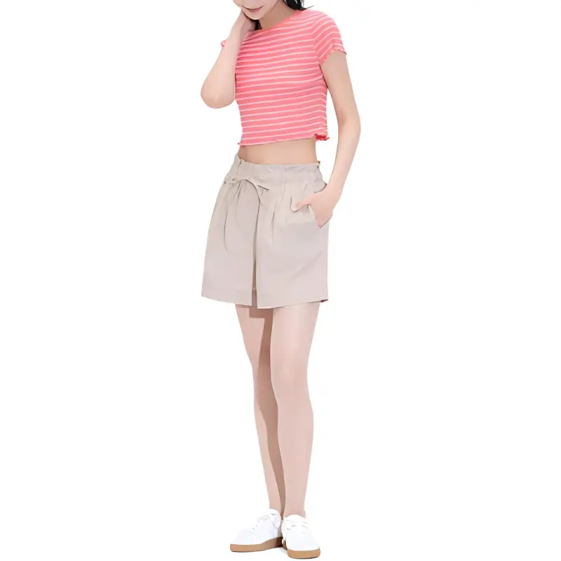 UNIQLO Crop Tops Women's Pink Orange-1