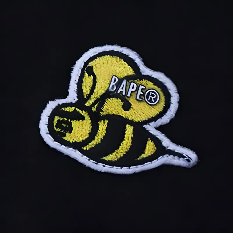 Bape Badge Motif Loose Fit Pullover Hoodie-1