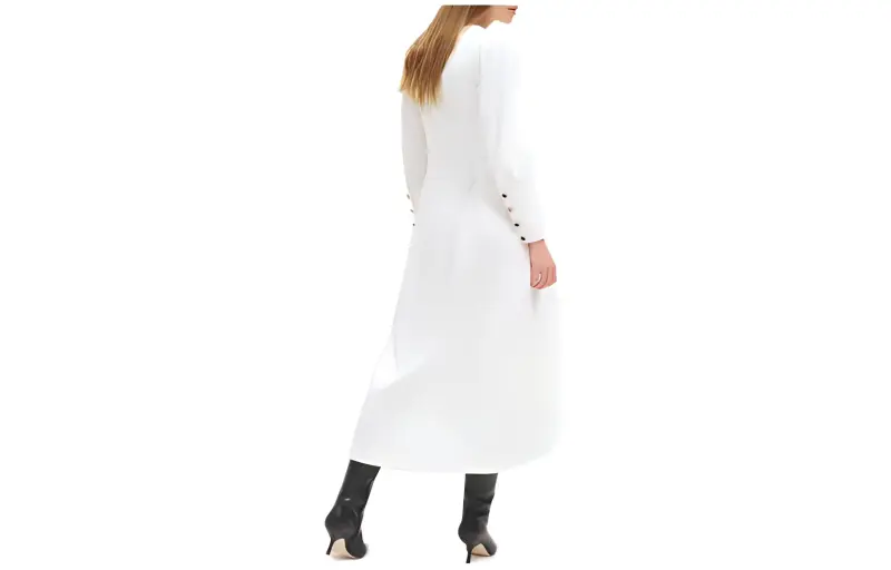 REFORMATION Halia Dress Long-Sleeved Dresses Women's Black/White-1