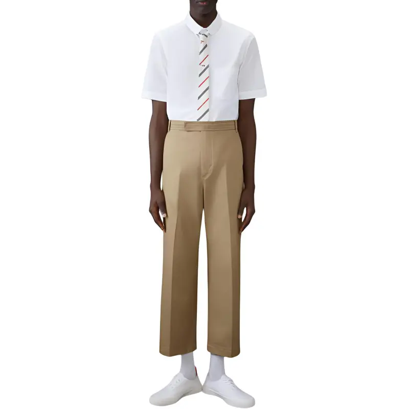 THOM BROWNE Poplin Round Hem Shirt-3