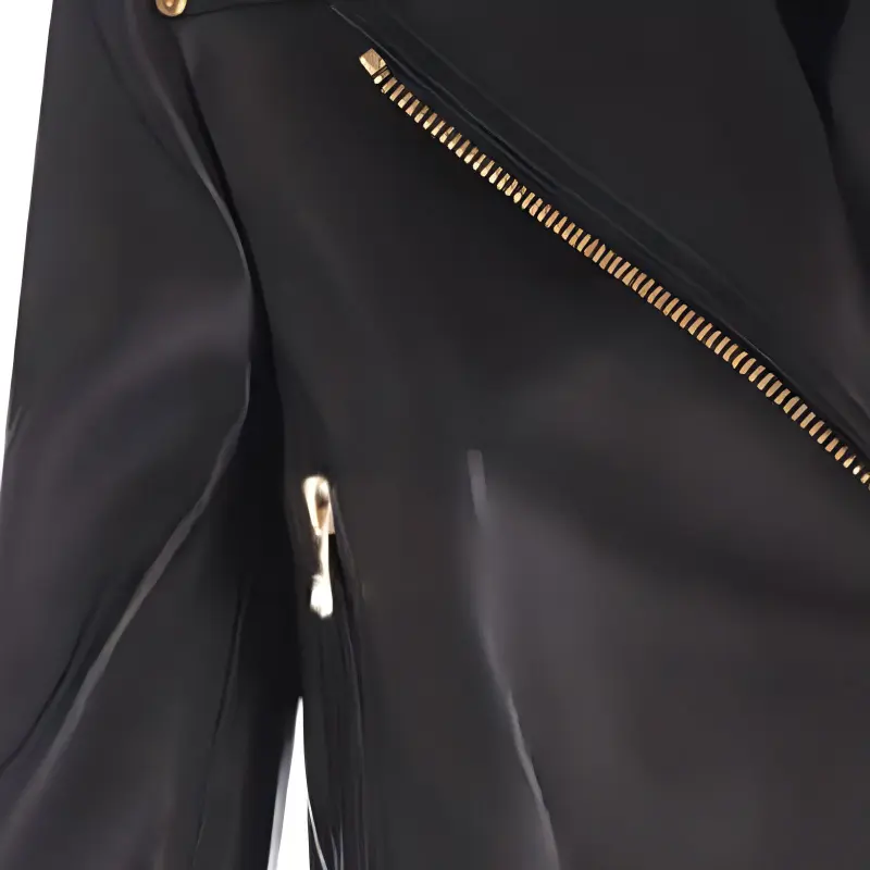 BALMAIN Chain Quilted Leather Crop Jacket Black-3