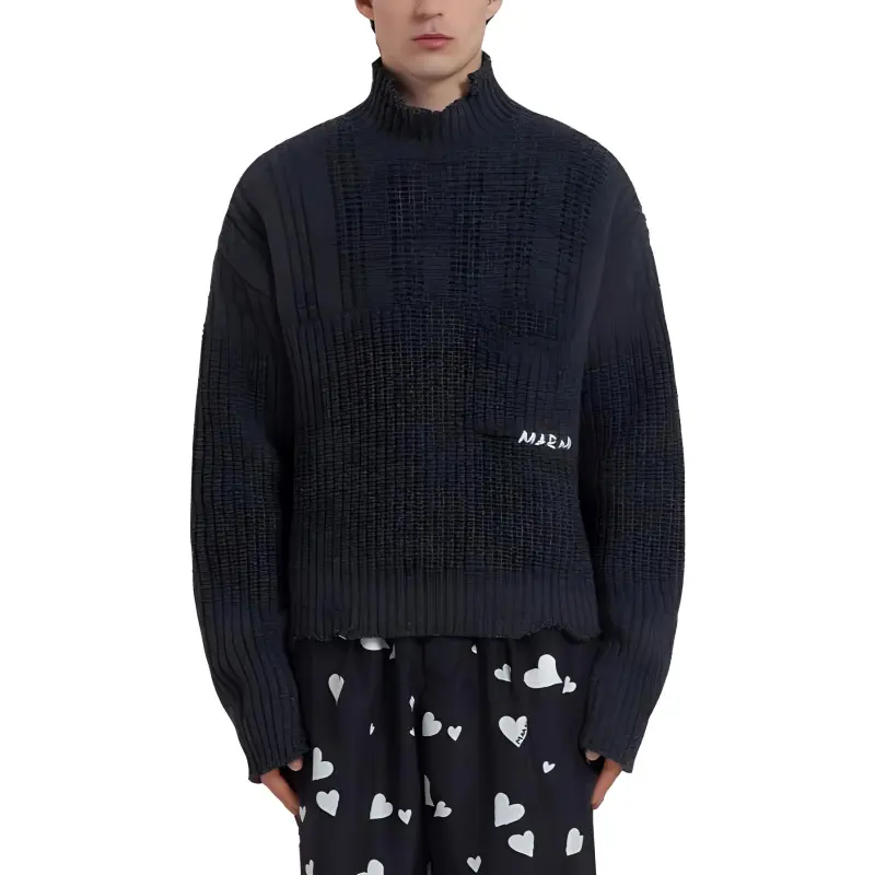 MARNI Logo embroidered Distressed Jumper-1