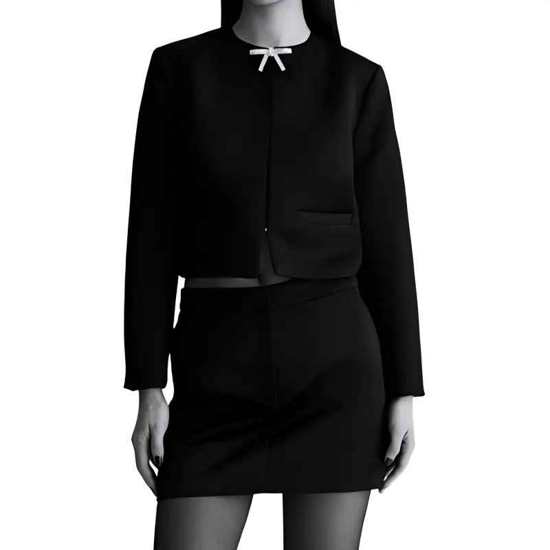 H&M Cropped Coats Women's Black-1