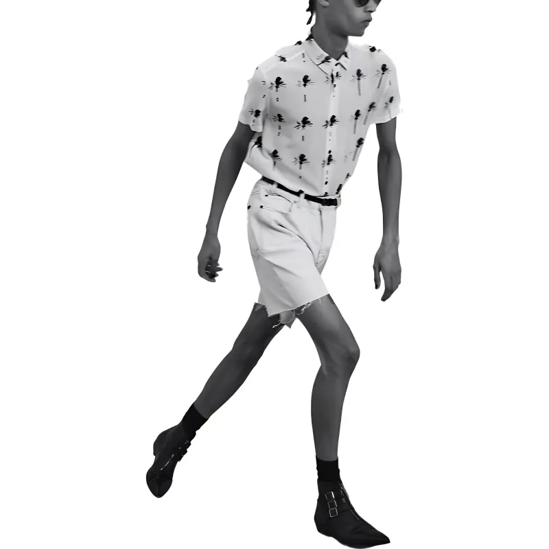 SAINT LAURENT Button Detailed Denim Shorts-2