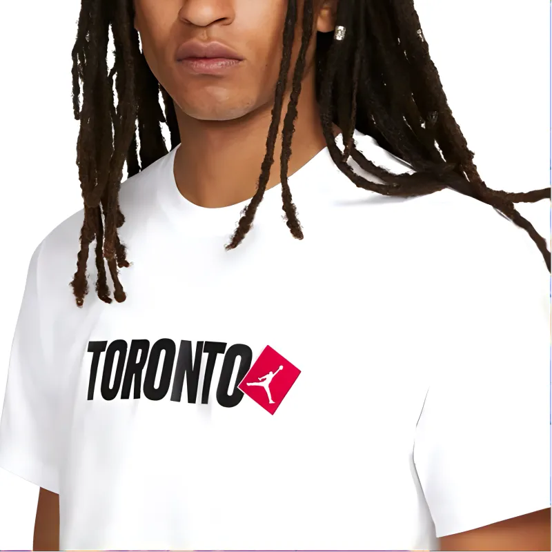 Jordan MJ Toronto City SS T-Shirt Men's White-3