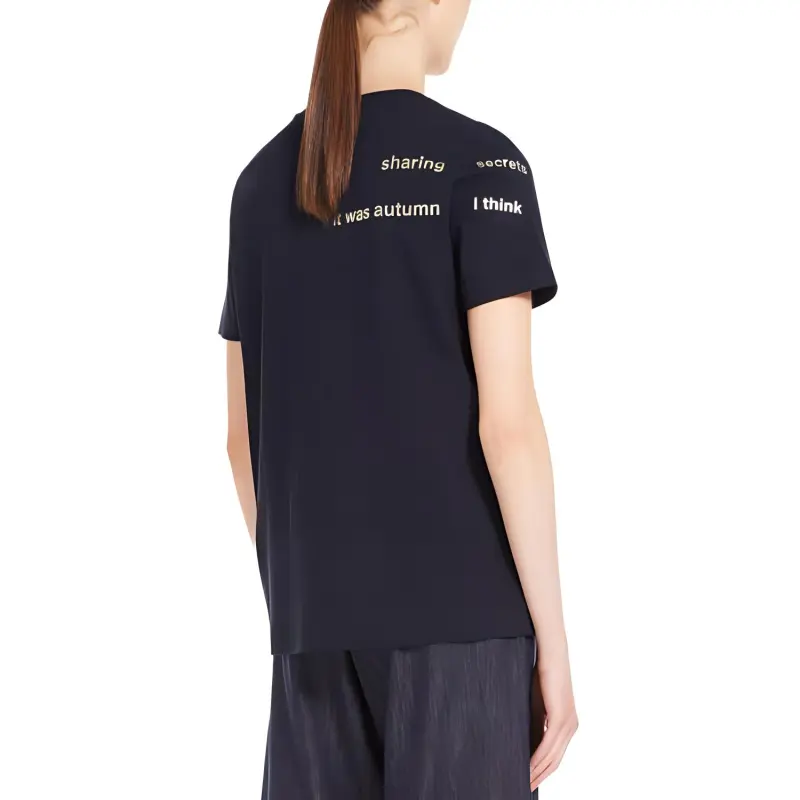 'S MAX MARA Slogan Printed Crewneck T Shirt-2