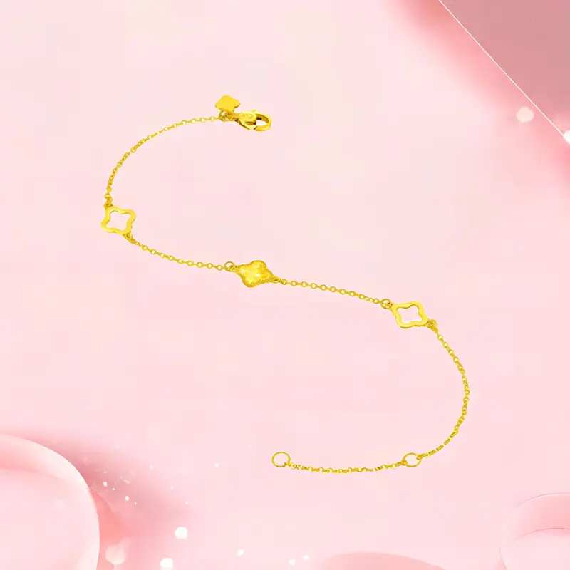 Old Qingyun Silver Building Gold Bracelet Women's-4