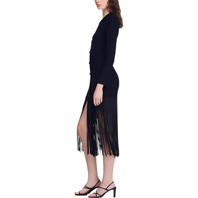 Sandro Long Sleeved Dresses Women's Black-1
