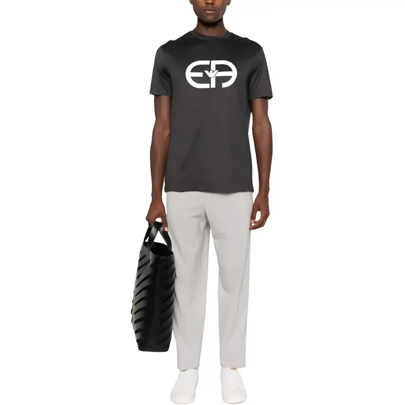 EMPORIO ARMANI Logo print Crew neck T shirt-1