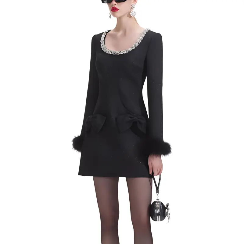 Self portrait Long Sleeved Dresses Women's Classic Black-1
