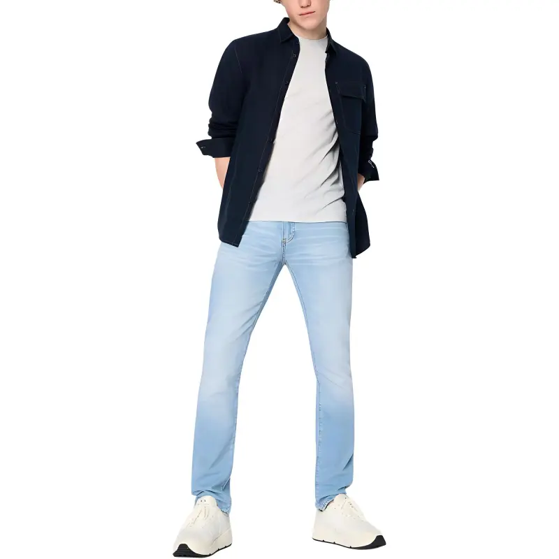ARMANI EXCHANGE J13 Slim Fit Cotton Linen Denim Jeans Jeans Men's Blue-1