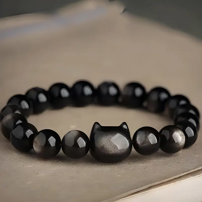 JINGCHENGGOU Obsidian Jade Bracelets Unisex-2
