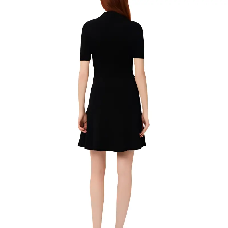 LACOSTE Short Sleeved Dress Women's Black-1