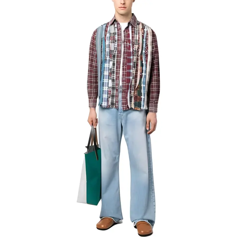 Needles Flannel Shirt Ribbon Shirt-2
