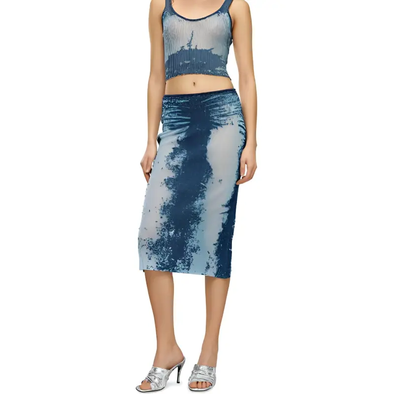 DIESEL M Begonia Metallic Knitted Midi Skirt-2