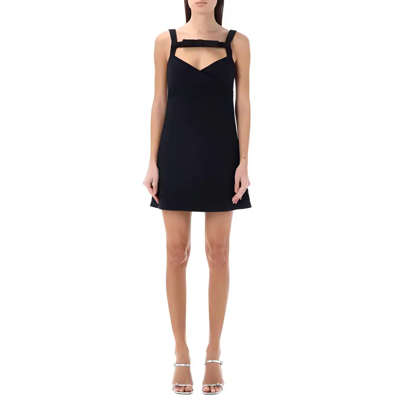 Patou Bow neckline Tweed Mini Dress-1