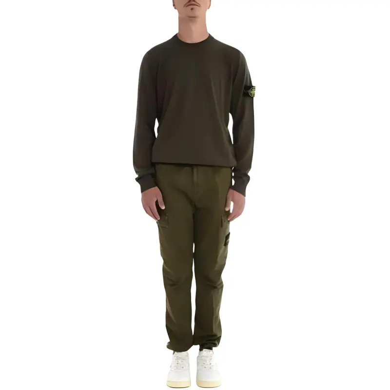 STONE ISLAND Mid Rise Tapered Cargo Trousers-3