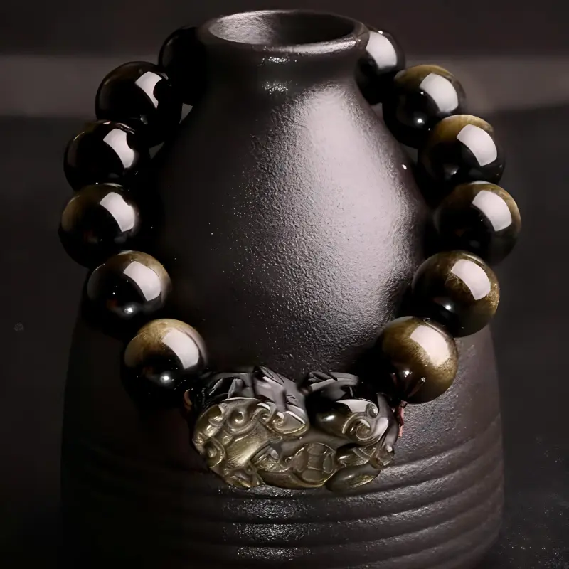 JUNWEN Obsidian Jade Bracelets Unisex-1