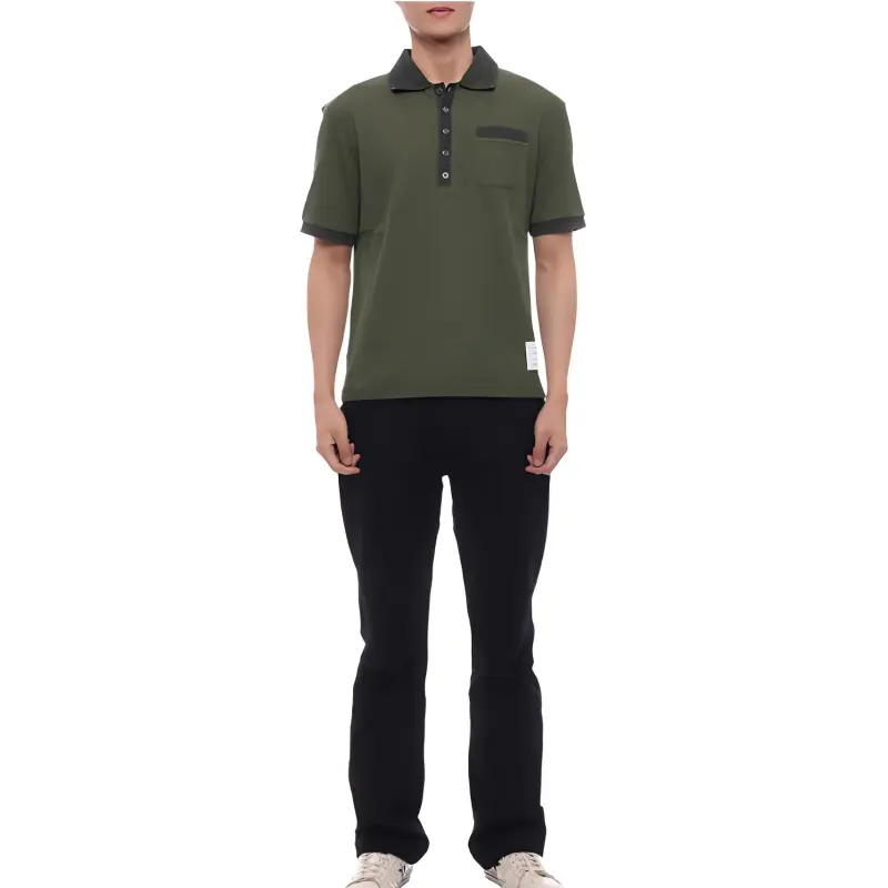 THOM BROWNE Open stitch Cotton Polo Shirt-2