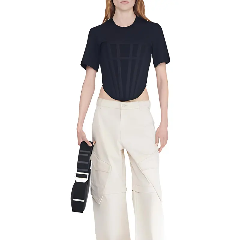 DION LEE Corset Organic Cotton T-shirt-1
