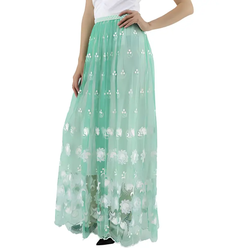 Burberry FW23 Casual Long Skirts Women's Green-1