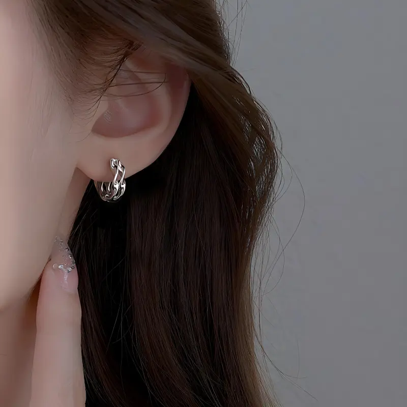 PIARA Earrings Women's Silver-4