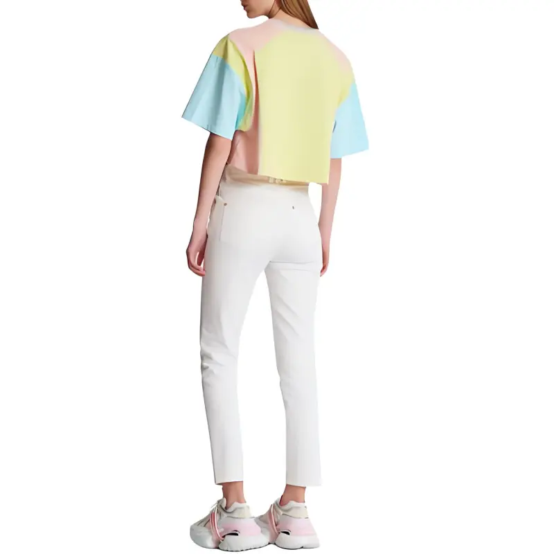 BALMAIN Palm Tree Printed Cropped T Shirt-2