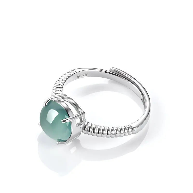 Double Happiness Gift Ice Type Jadeite Rings Unisex-2