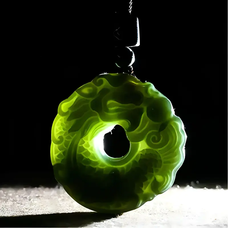 Jing Ruyu Hetian Jade Necklaces Green Jade Unisex-2