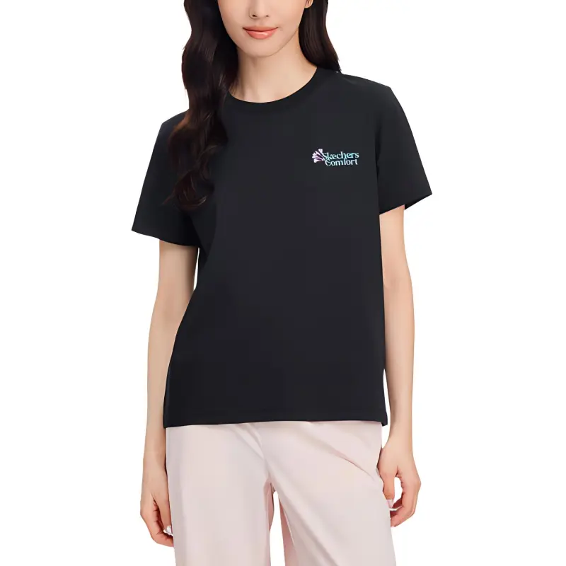 Skechers GODRI T Shirt Women's Carbon Black-2