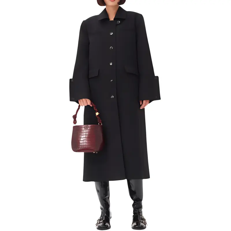 GANNI Bonded Crepe Coat-2